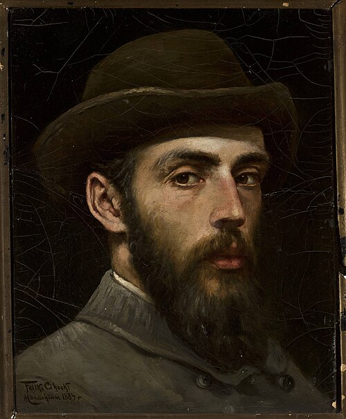 Self-portrait in a hat, 1884, Feliks Cichocki