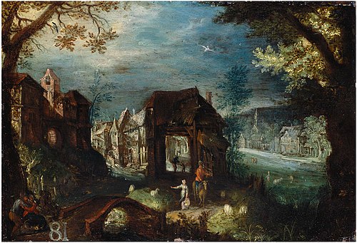 View of a Town, 1605, Frederik van Valckenborch