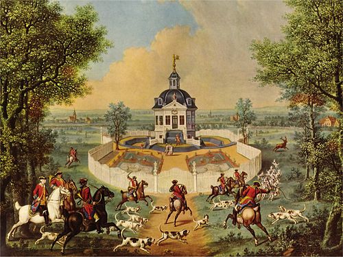 Parforcejagd an der Dianaburg bei Darmstadt, 1768, Georg Adam Eger