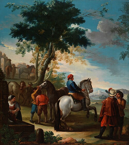 Un mercado de caballos, 1701, Andrés Ginés de Aguirre