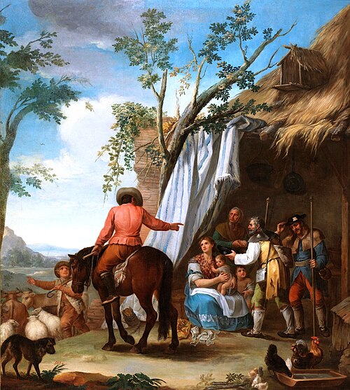 Un hombre a caballo junto a tienda de campaña, 1701, Andrés Ginés de Aguirre