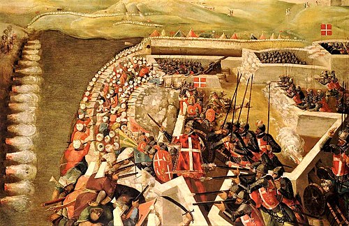 The Siege of Malta: Attack on the Post of the Castilian Knights, 21 August 1565, 1550, Matteo da Leccio