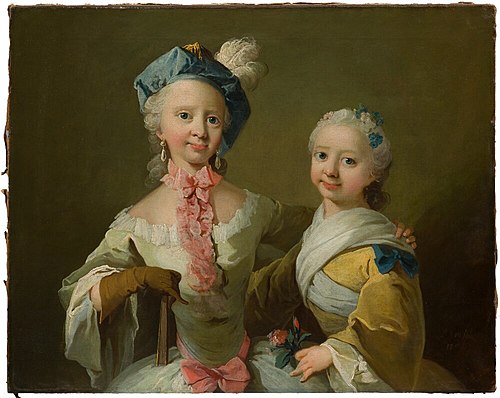 Birgethe Dorthe and Kirstne Margarethe Colstrup, 1754, Per Krafft