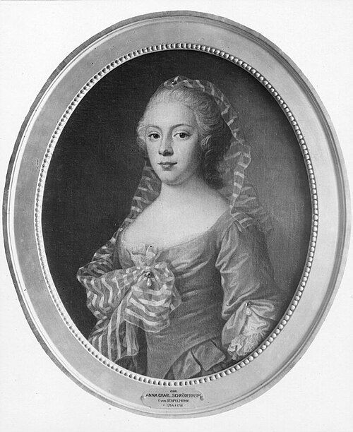 Anna Charlotta von Stapelmohr (1754-1791), married to State Secretary Elis Schröderheim, 1775, Per Krafft