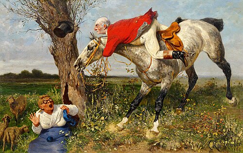 An accidental meeting, 1869, Carl Rudolf Huber