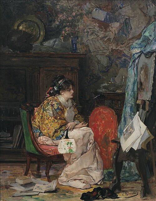 In the Studio, 1880, Vicente Palmaroli