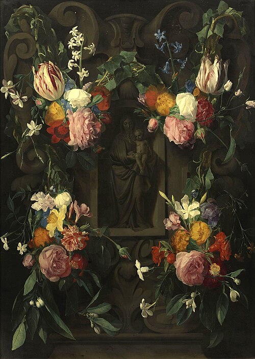 Flower Garland with the Virgin and Child, 1647, Daniel Seghers