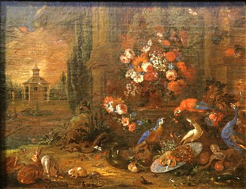 Fleurs, oiseaux et animaux divers, 1630, Daniel Seghers