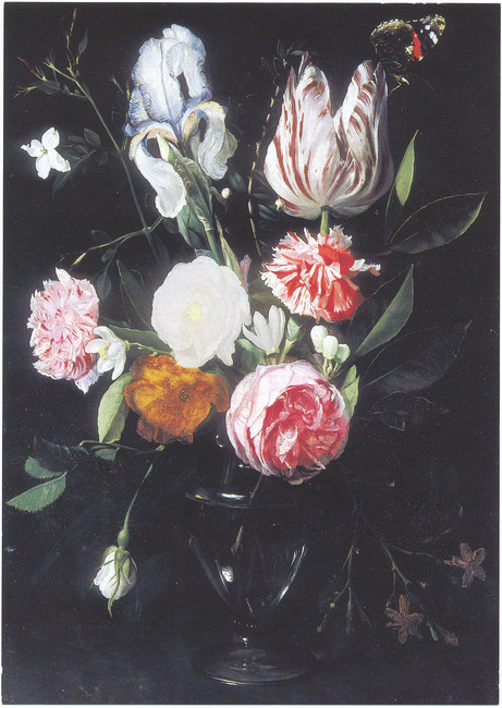 Flowers in a glass vase, circa 1640, 1640, Daniel Seghers