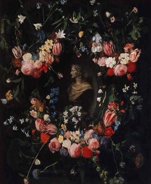 Guirlande avec le bust de Léopold Guilliaume, 1650, Daniel Seghers