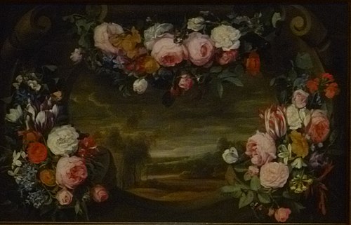 Landscape in a flower garland, 1650, Daniel Seghers