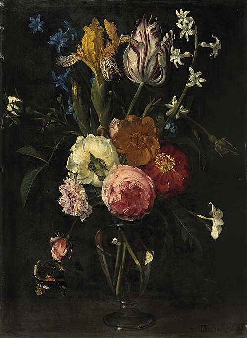 Vase de fleurs sur un entablement, 1637, Daniel Seghers