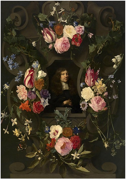 Portrait of a Man in a Guirland, 1650, Daniel Seghers