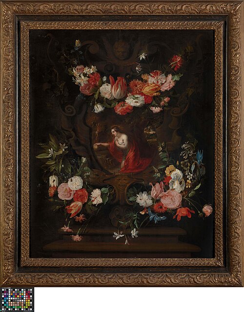 Couronne de fleurs entourant Marie-Madeleine, , Daniel Seghers
