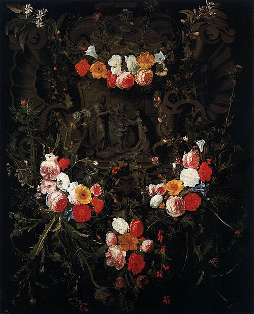 The Child Christ and St Theresa in a Flower Garland, 1601, Daniel Seghers