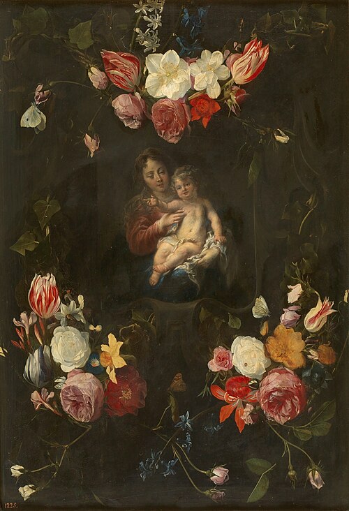 Virgin and Child in a Flower Garland, 1601, Daniel Seghers