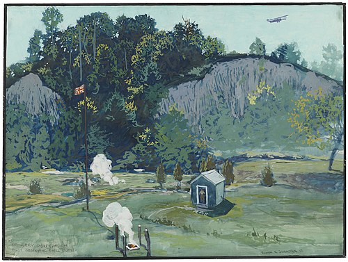 Artillery Observation-Pilot Observing Shell Burst, 1918, Franz Johnston