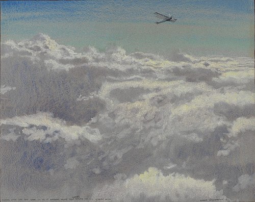 FLYING OVER THE SKY SEAS, 1918, Franz Johnston