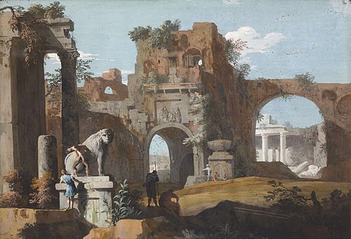 Paysage classique avec ruines, , Marco Ricci