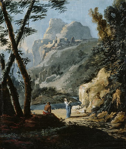 A mountainous landscape, , Marco Ricci