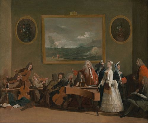 Rehearsal of an opera, 1709, Marco Ricci
