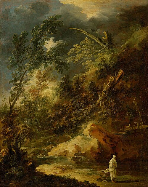 Landschaft mit einem Mönch im Wettersturm, , Marco Ricci