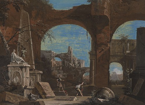 A Ruin Caprice with Roman Motifs, 1727, Marco Ricci