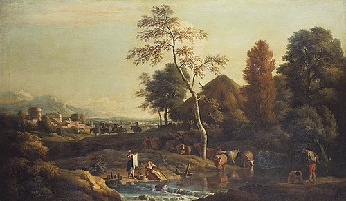 Landscape with Women Washing Clothes, 1727, Marco Ricci