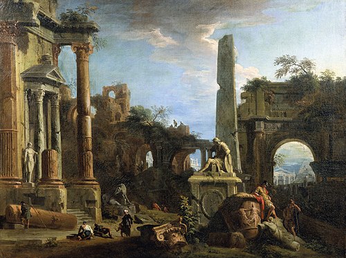Caprice View with Roman Ruins, 1729, Marco Ricci