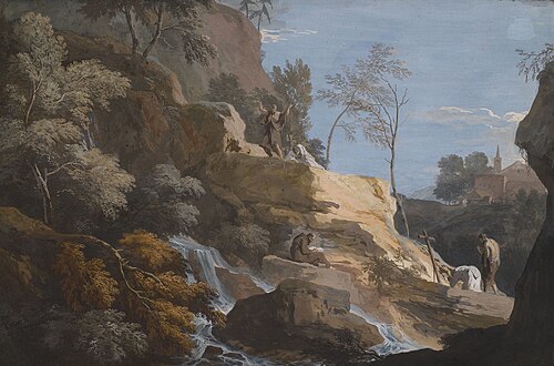 A Mountainside with Hermits, 1729, Marco Ricci