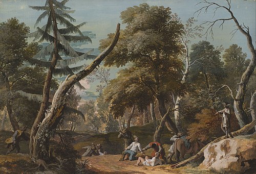 Woodland Scene with Bandits, 1726, Marco Ricci