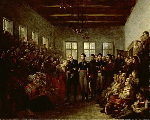 The Prince of Orange Visititing Flood Victims at the Almoners Orphanage, Amsterdam, on 14 February 1, 1825, Mathieu-Ignace Van Brée