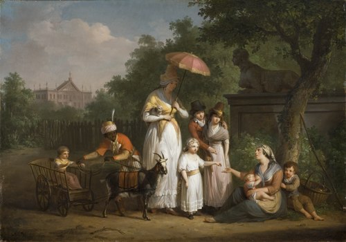 A Noble Family Distributing Alms in a Park, 1793, Mathieu-Ignace Van Brée