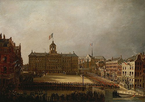Intocht van Napoleon in Amsterdam, 1813, Mathieu-Ignace Van Brée
