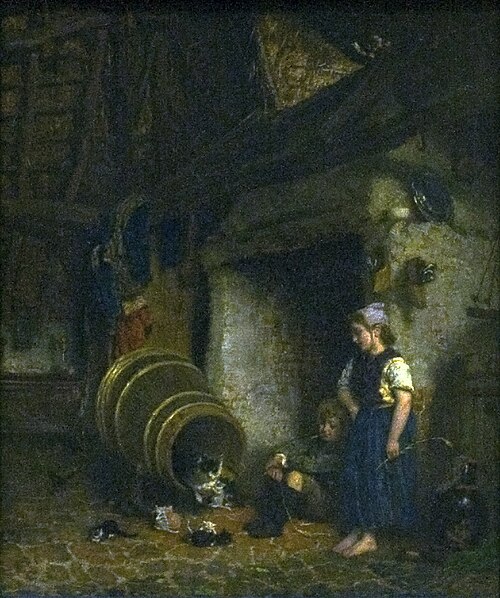 Maternity Visit, 1865, August Allebé