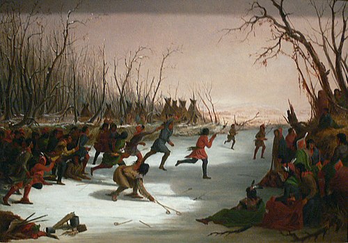Ballplay of the Dakota on the St. Peters River in Winter, 1848, Seth Eastman