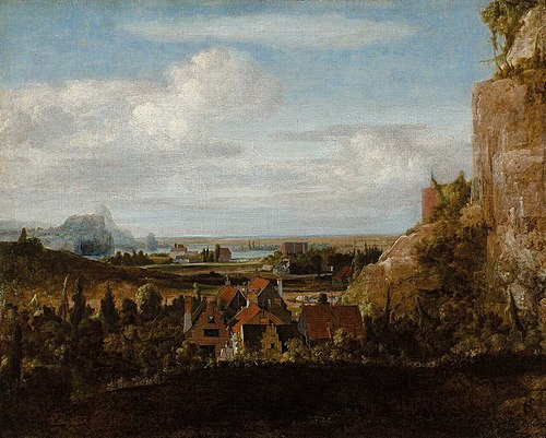 River Valley with a Group of Houses, 1620, Hercules Seghers