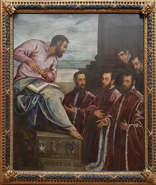 Three Venetian city chamberlains before St. Mark, 1571, Jacopo Tintoretto