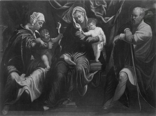 Heilige Familie mit Heiliger Elisabeth und Johannes d. T. als Kind, 1563, Jacopo Tintoretto