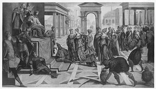 Die Königin von Saba vor Salomo, 1543, Jacopo Tintoretto