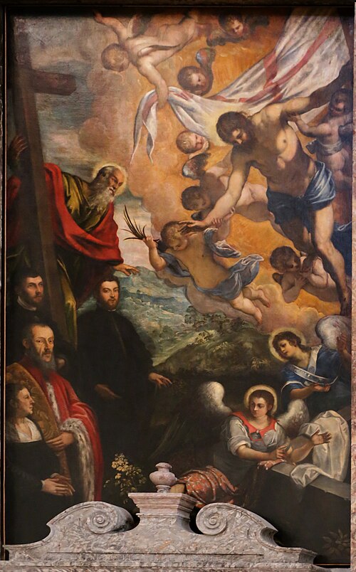 The Risen Christ with Saint Andrew and donors, 1584, Jacopo Tintoretto
