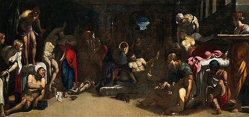 Saint Roch Attending the Plague Victims in a Lazaretto, , Jacopo Tintoretto
