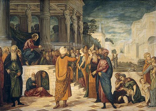 Christ with the Adulterous Woman, 1550, Jacopo Tintoretto