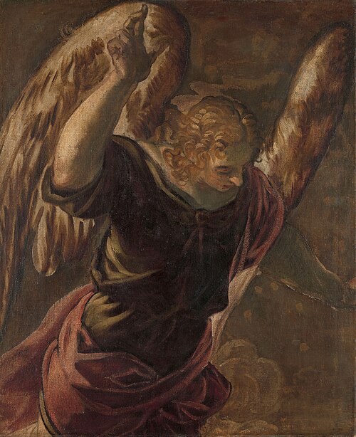 Angel from the Annunciation to the Virgin, 1600, Jacopo Tintoretto