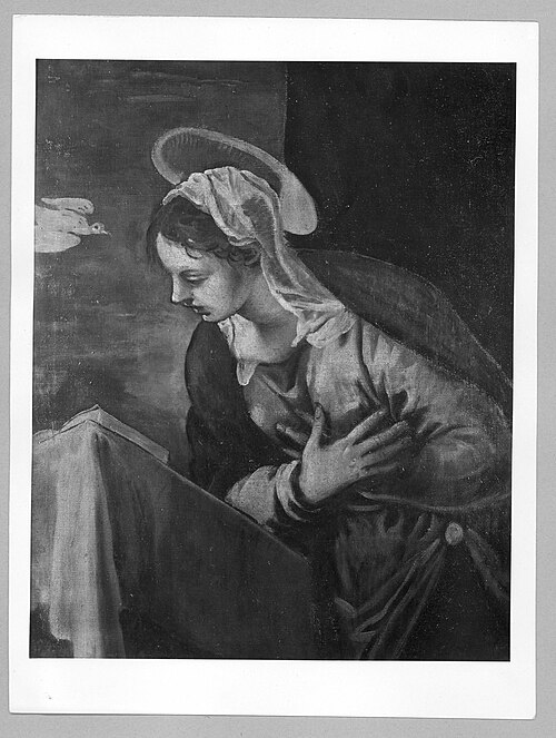 Virgin from the Annunciation to the Virgin, 1560, Jacopo Tintoretto