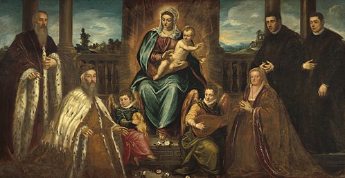 Doge Alvise Mocenigo and Family before the Madonna and Child, 1575, Jacopo Tintoretto