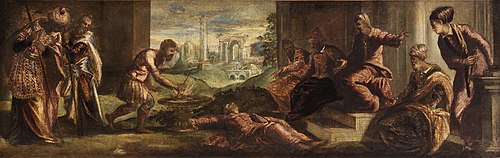 Mucius Scaevola vor Porsenna, 1545, Jacopo Tintoretto