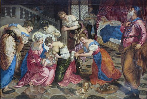 The Birth of John the Baptist, 1550, Jacopo Tintoretto