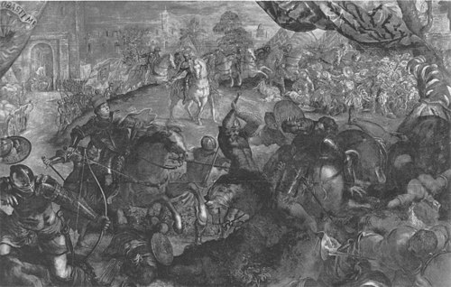 Federico I Gonzaga libera Legnano dall`assedio degli Svizzeri., 1579, Le Tintoret