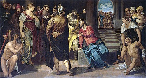 Christ and the Adulteress, 1547, Jacopo Tintoretto